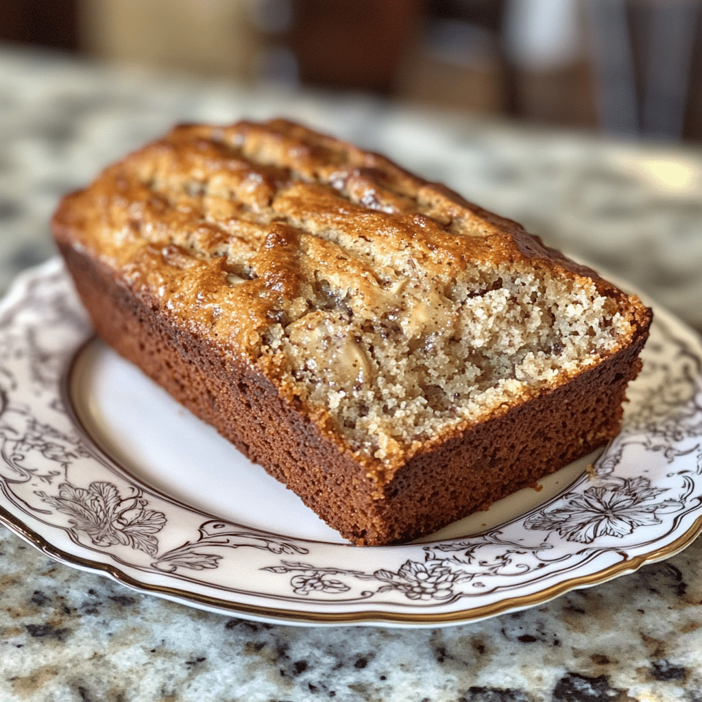 Cottage Cheese Banana Bread That’s Moist, Healthy & Surprisingly Delicious 8 Cottage cheese banana bread made with ripe bananas, on elegente plat on marbre board