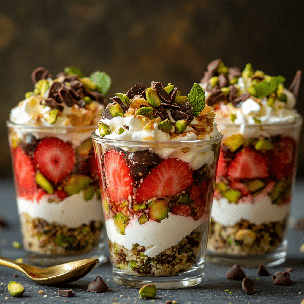 Dubai strawberry cup with pistachio cream