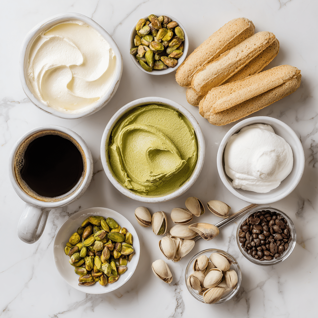 Pistachio Tiramisu Recipe – A Creamy, Cozy Twist That’s Worth It 7 Ingredients for pistachio tiramisu recipe