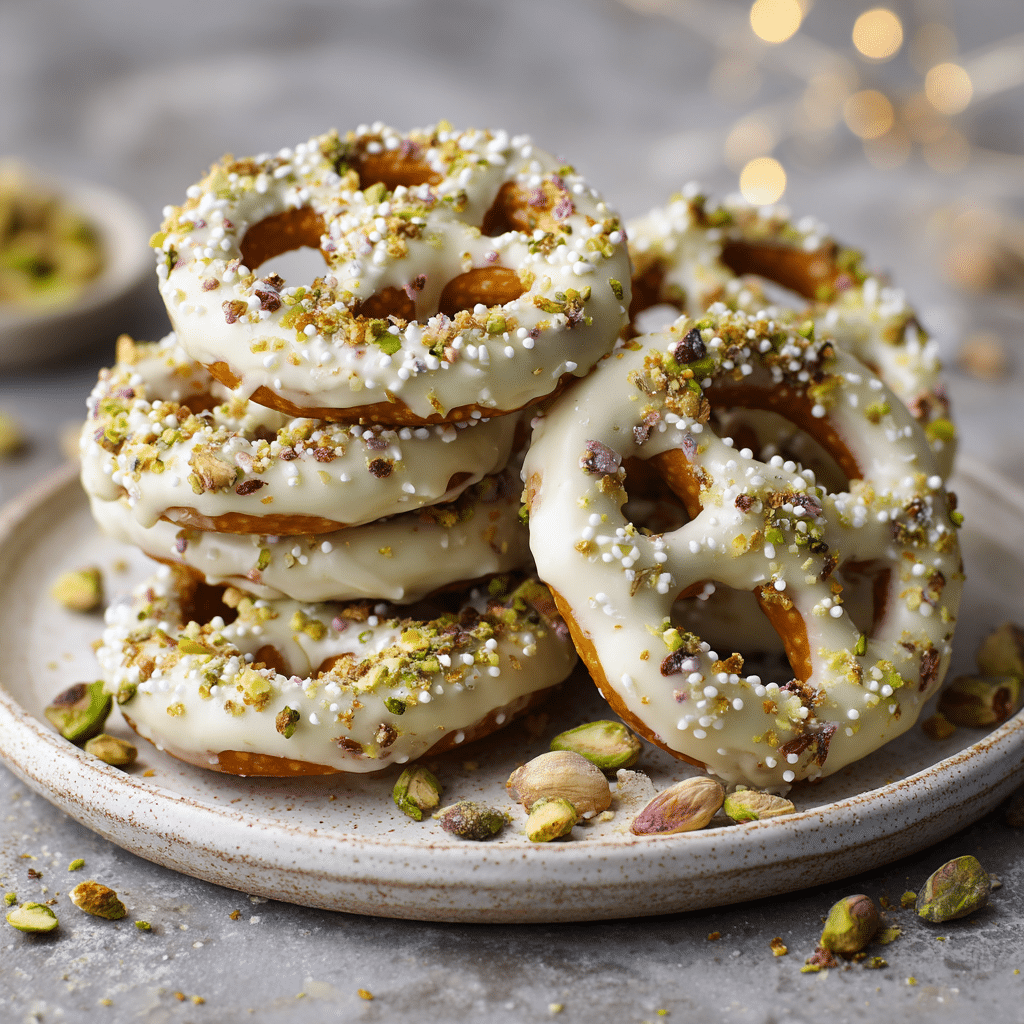 White chocolate pretzels