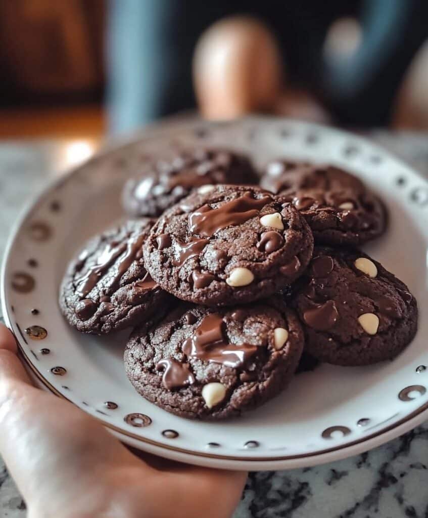 Almond Flour Chocolate Cookies – Soft, Fudgy, and Naturally Gluten-Free 6 Almond flour chocolate cookies stacked with melted chocolate