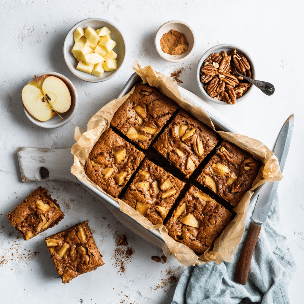 Easy Apple Brownies with Cinnamon and Pecans 5 Easy Apple Brownies with Cinnamon and Pecans