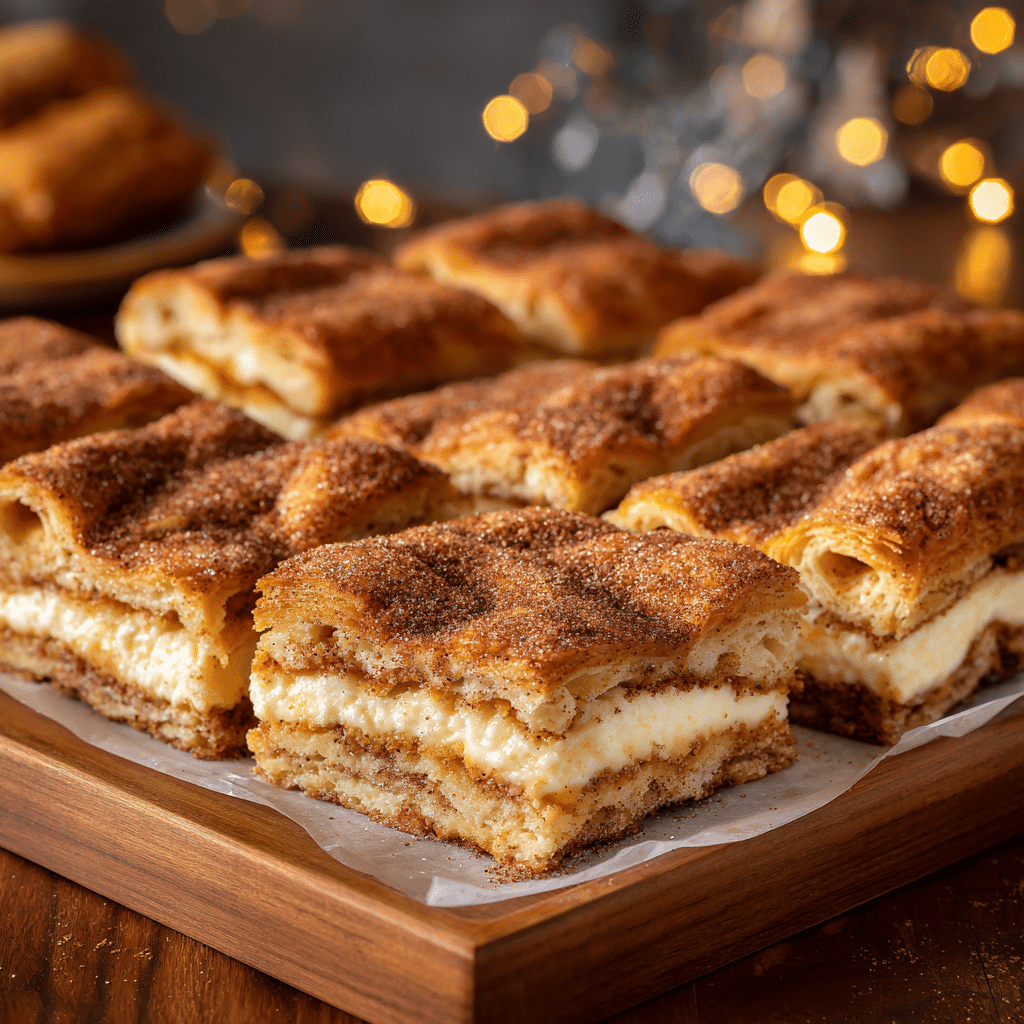Simple Churro Cheesecake for Parties 4 Close-up_of_churro_cheesecake_bars_with_3_layer