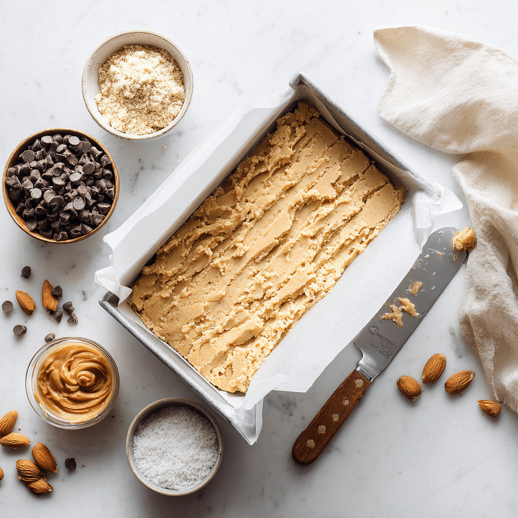 Easy No-Bake Cookie Dough Bars with Almond Flour 5 No Bake Cookie Dough Bars
