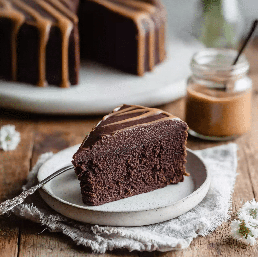 Decadent Flourless Chocolate Cake with Cottage Cheese Delight 6 flourless chocolate cake with cottage cheese in a cozy kitchen setting.