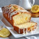 Best Lemon Cream Cheese Bread – Bright, Creamy & Freezer-Friendly 9 Sliced lemon cream cheese bread loaf with creamy filling and lemon glaze.