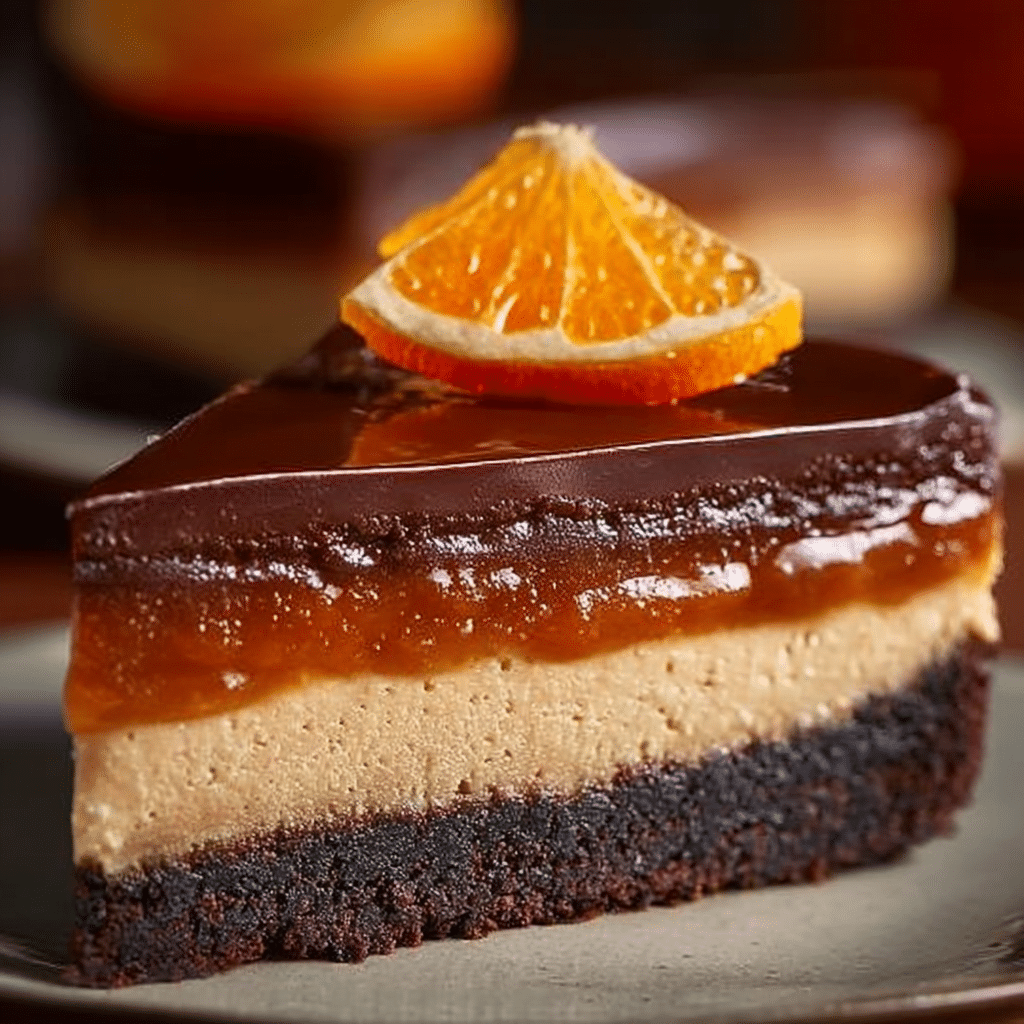 Chocolate Orange Delight: A Homemade Dessert That’s Easy, Trendy, and Delicious 6 A slice of Chocolate Orange Delight showing distinct dessert layers.