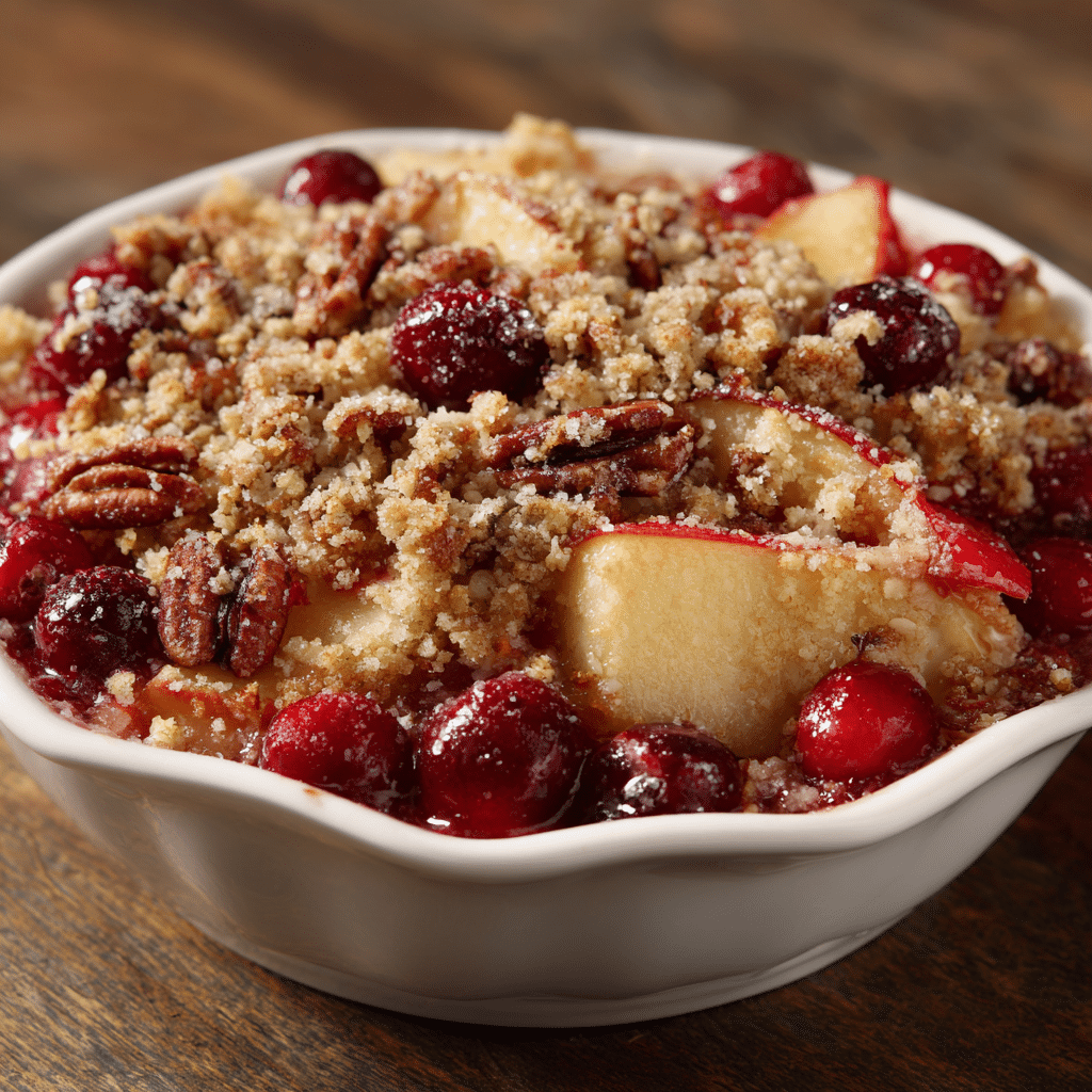 Easy Delightful Cranberry Apple Crumble 6 Cranberry Apple Crumble in white bowl