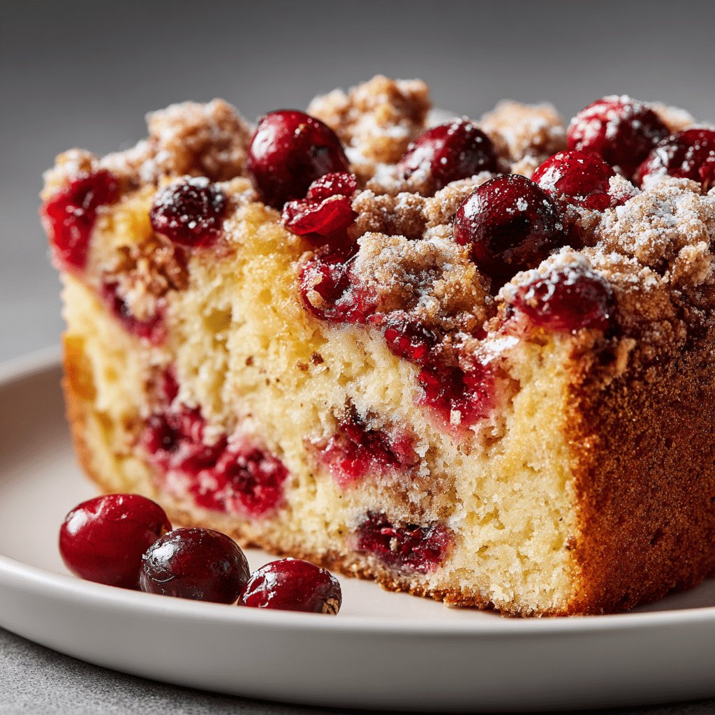 Old-Fashioned Cranberry Coffee Cake – Sweet, Tart & Cozy 5 Delicious homemade Cranberry Coffee Cake served on awhite plate