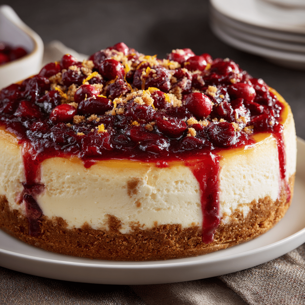 Creamy Cranberry Orange Cheesecake Recipe for the Holidays 5 Delicious Cranberry Orange Cheesecake topped with fresh cranberries
