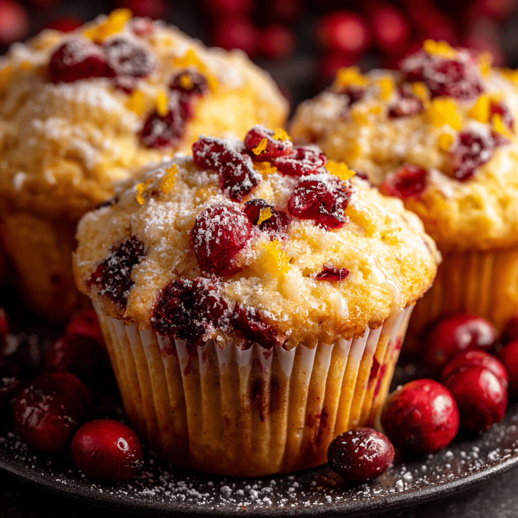Amazing Cranberry Orange Muffins with Glaze (Easy Recipe) 4 Delicious Cranberry Orange Muffins with a hint of citrus flavor
