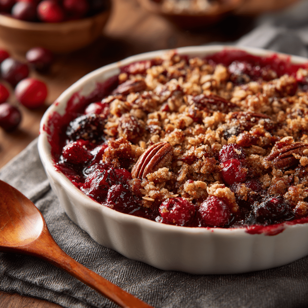 Easy Cranberry Orange Pecan Crisp Recipe with Fresh Cranberries 6 Delicious Cranberry Orange Pecan Crisp topped with pecans and orange zest.
