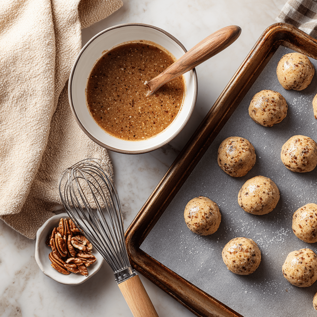 Delicious Crumbl pecan pie cookies - Easy Recipe 8 Crumbl pecan pie cookies on a biking dish