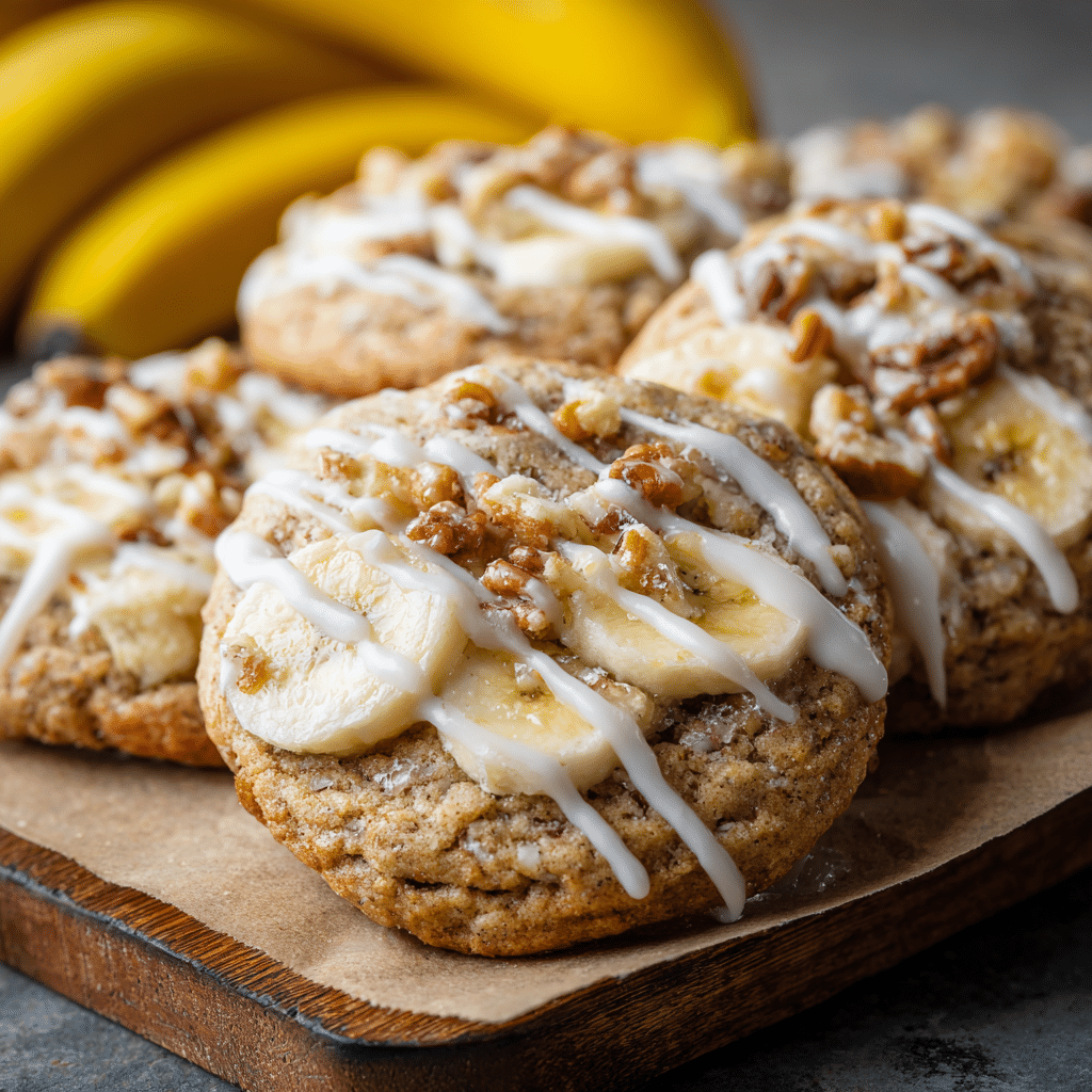 Crumbl Banana Bread Cookies with Cream Cheese Glaze 4 Crumbly Banana Bread Cookies with Cream Cheese Glaze: Perfect Shareable Baked Goods