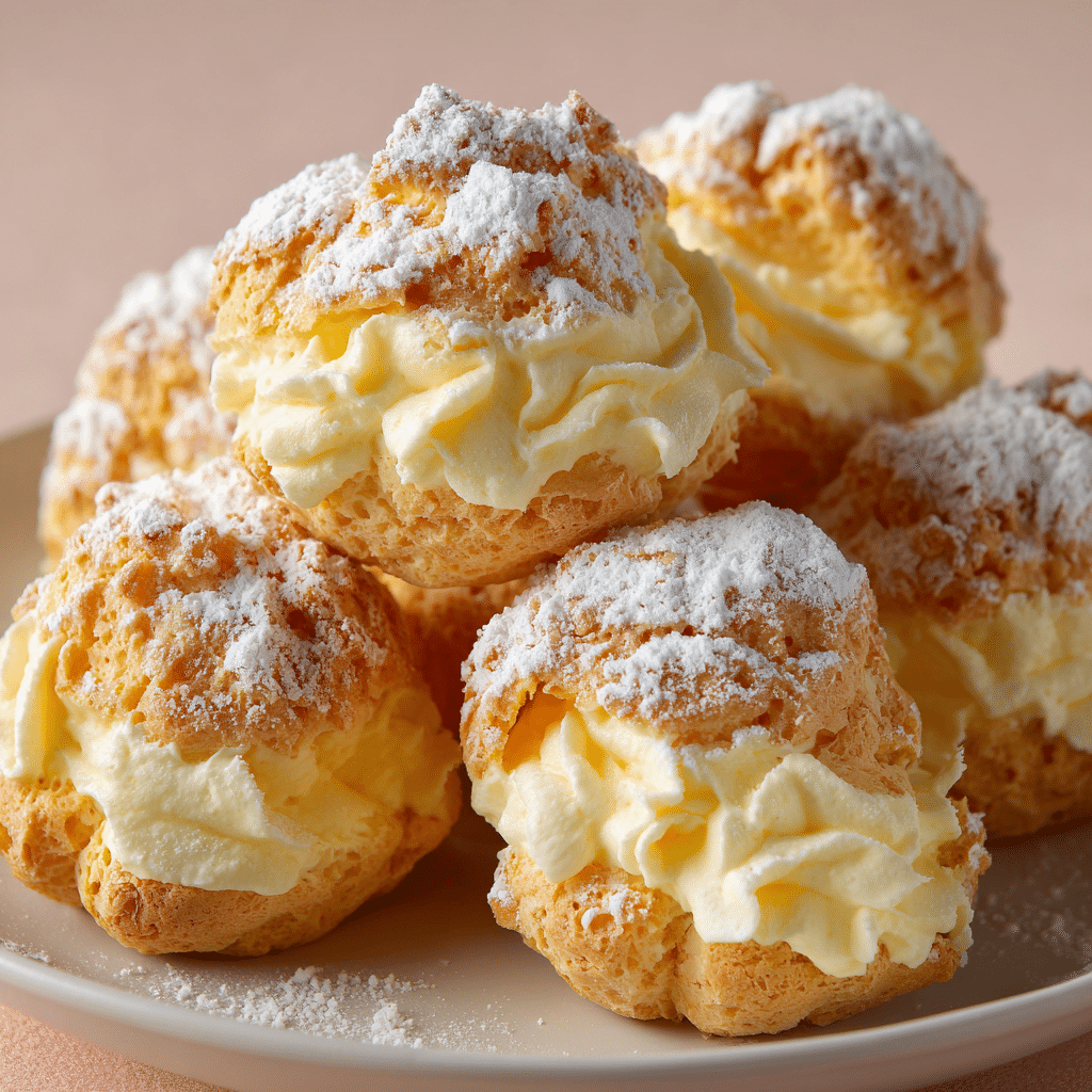 Lemon Cream Puffs – Easy No-Bake Dessert with Fresh Citrus Flavor 6 Lemon Cream Puffs with Graham Crust & Tangy Filling