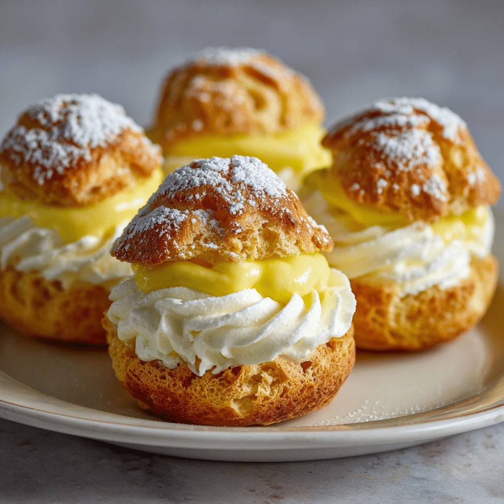 Lemon Cream Puffs – Easy No-Bake Dessert with Fresh Citrus Flavor 5 Lemon Cream Puffs with Graham Crust & Tangy Filling