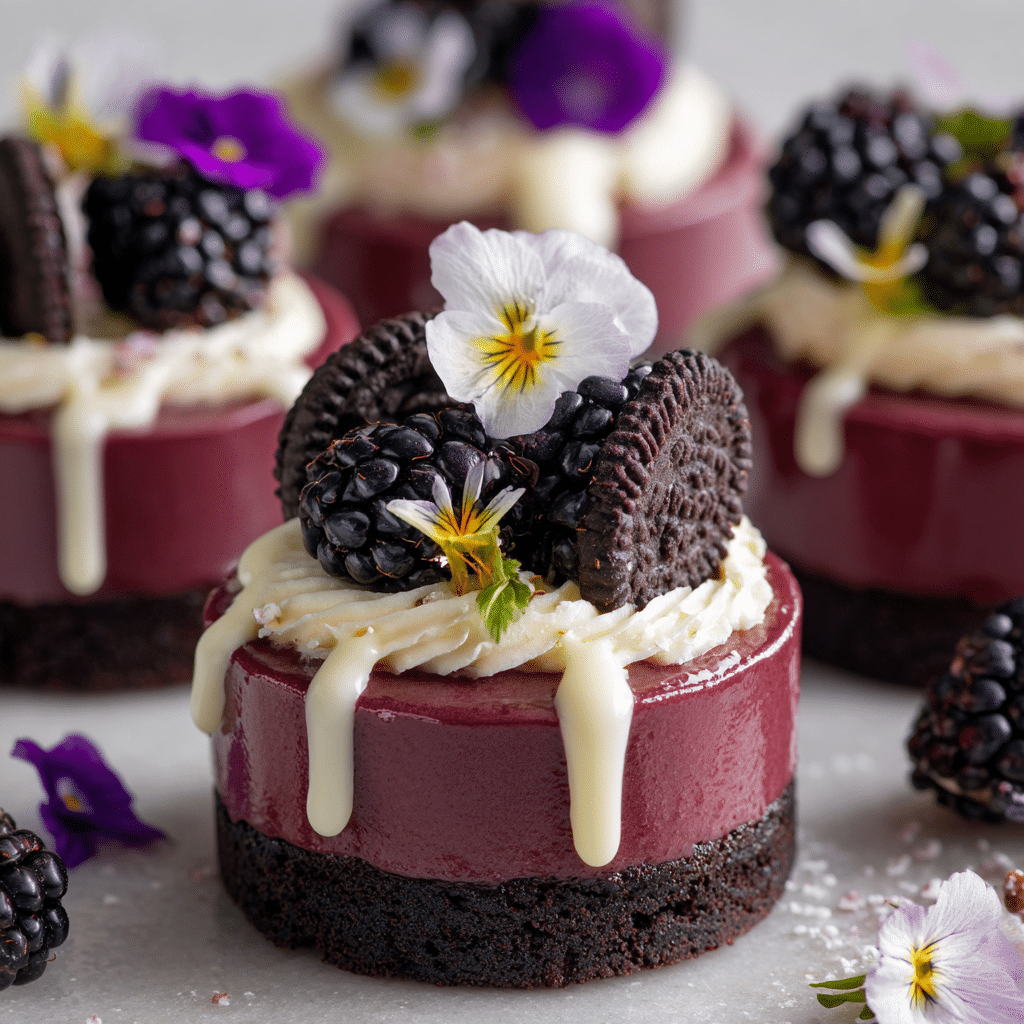 Mini Blackberry Mousse Cakes 5 Mini Blackberry Mousse Cakes