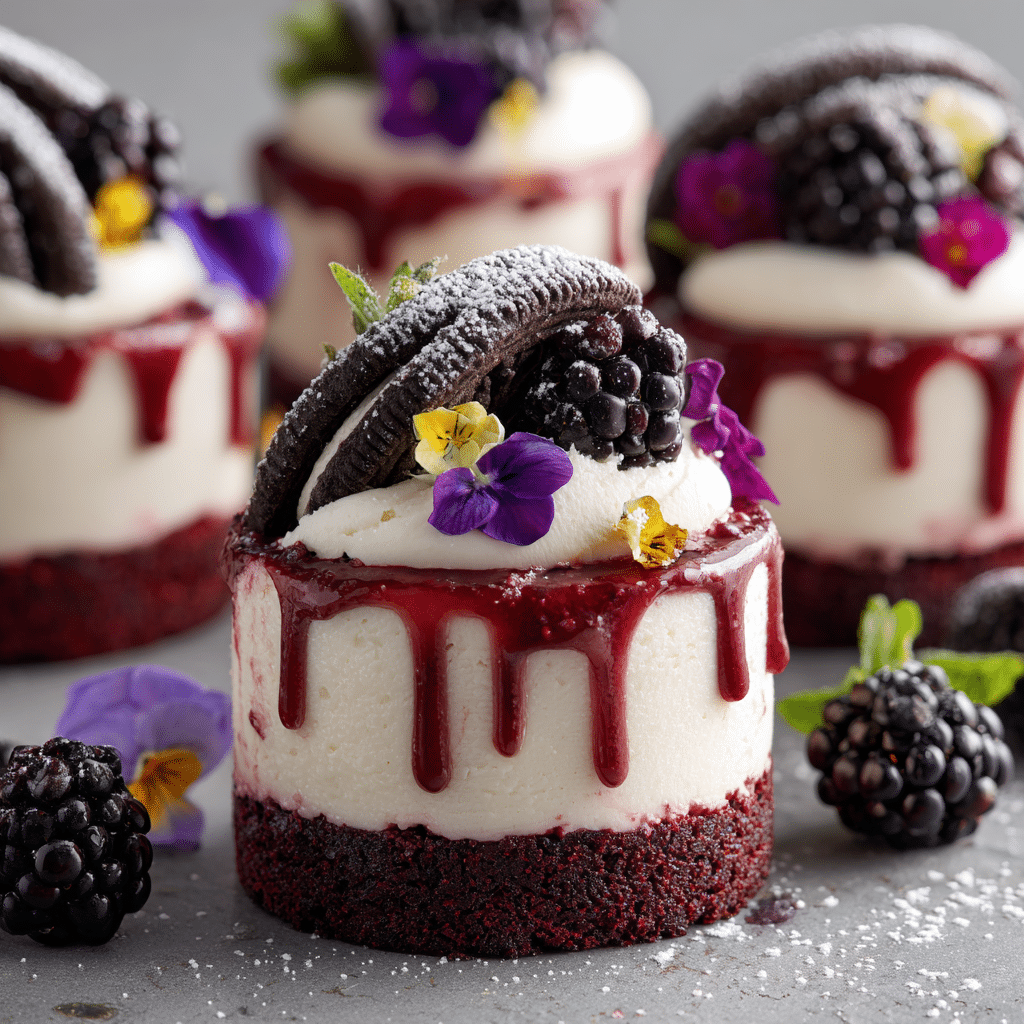 Mini Blackberry Mousse Cakes 6 Mini Blackberry Mousse Cakes
