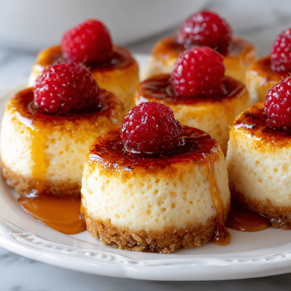 Mini Crème Brûlée Cheesecakes 6 Mini Crème Brûlée Cheesecakes