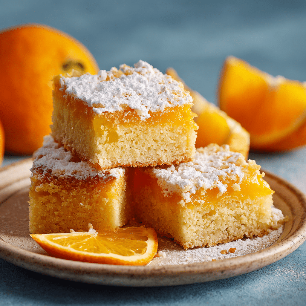 Best Orange Bars Recipe – Sweet, Tangy & Easy to Bake 6 Freshly baked orange bars with a citrus glaze.
