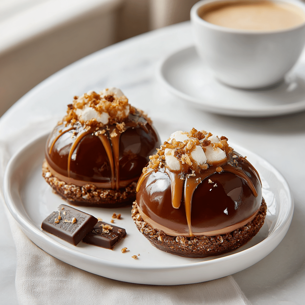 Salted Caramel Chocolate Mousse Domes 7 Salted Caramel Chocolate Mousse