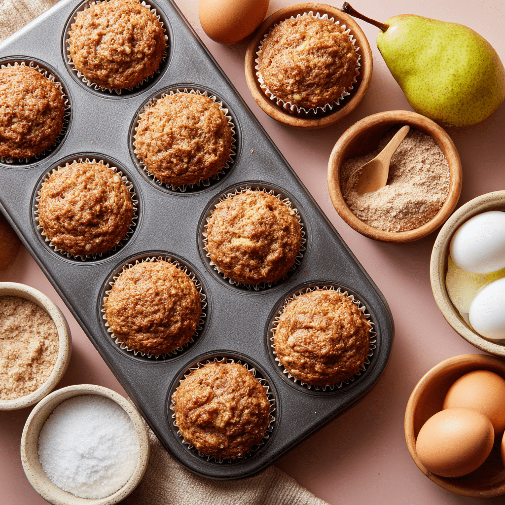 Easy Delicious Spiced Pear Muffins 6 Delicious Spiced Pear Muffins