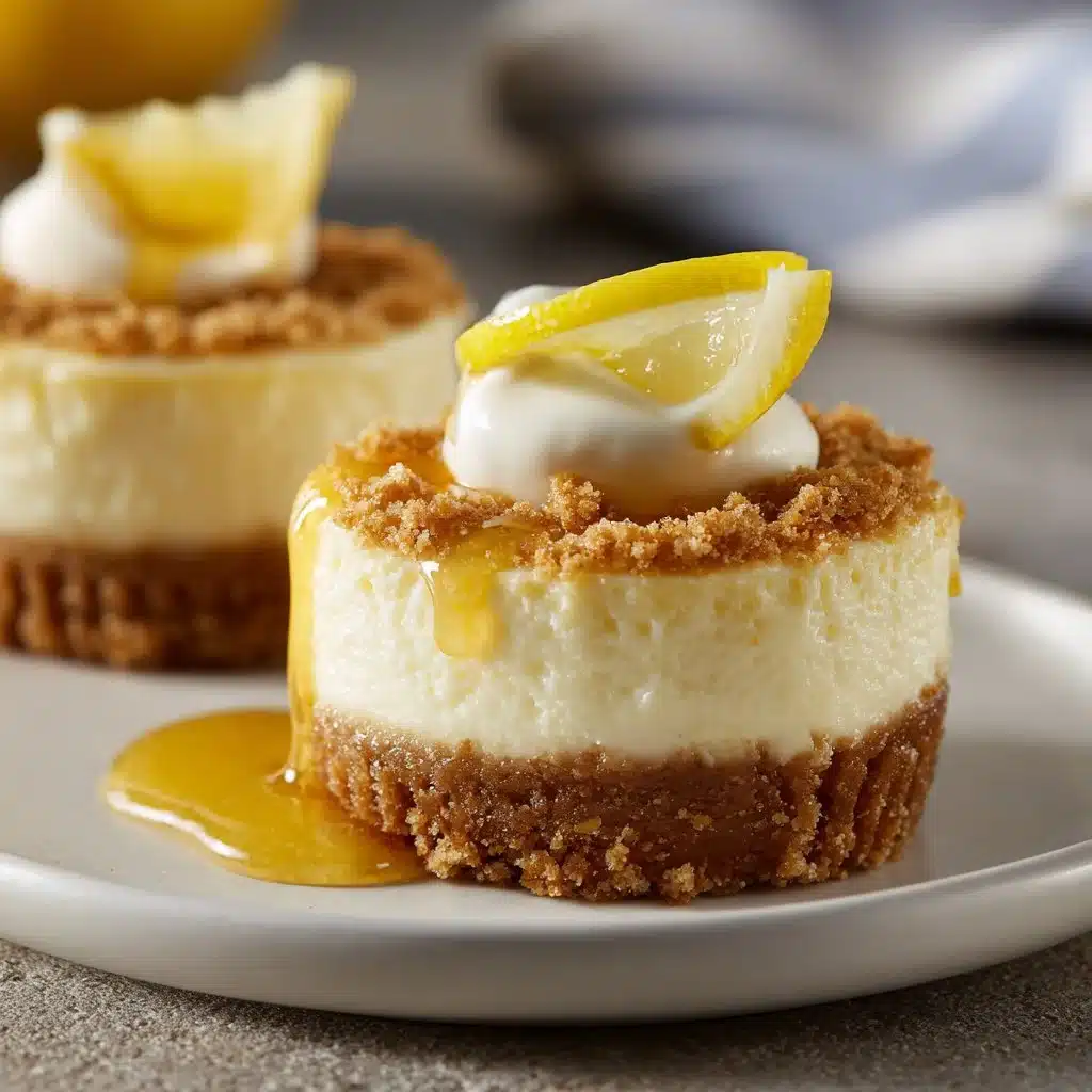 Mini Lemon Cheesecakes – Creamy, Tangy & Easy to Make 4 Delicious mini lemon cheesecakes topped with fresh lemon zest and whipped cream