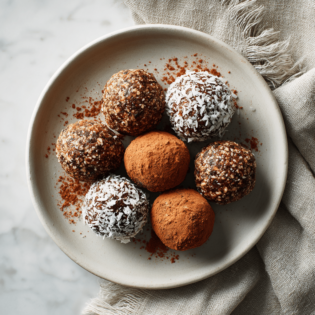 Keto Peanut Butter Chocolate Fat Bombs: The Perfect Low-Carb Treat! 5 Peanut butter chocolate fat bombs on white ceramic plate.