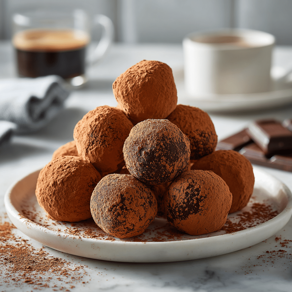 Keto Peanut Butter Chocolate Fat Bombs: The Perfect Low-Carb Treat! 6 Chocolate fat bombs served with coffee