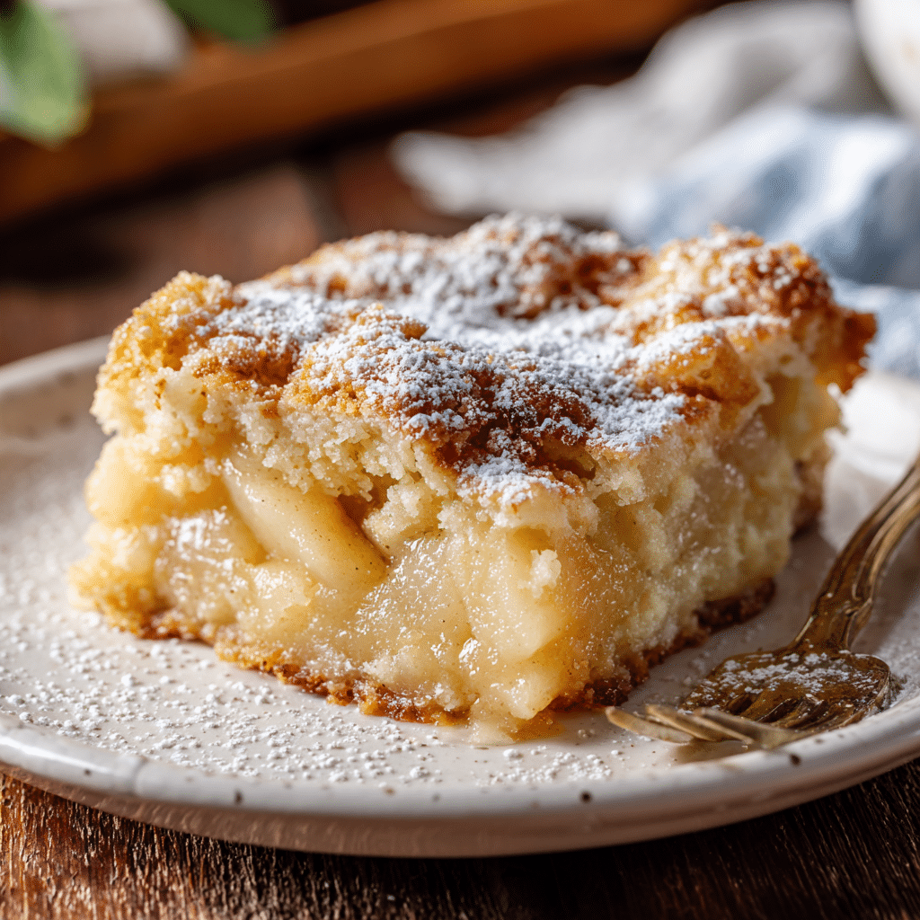 Cozy Pear Dump Cake Recipe – Perfect Dessert for Any Occasion 4 Delicious pear dump cake served on a plate with a fork
