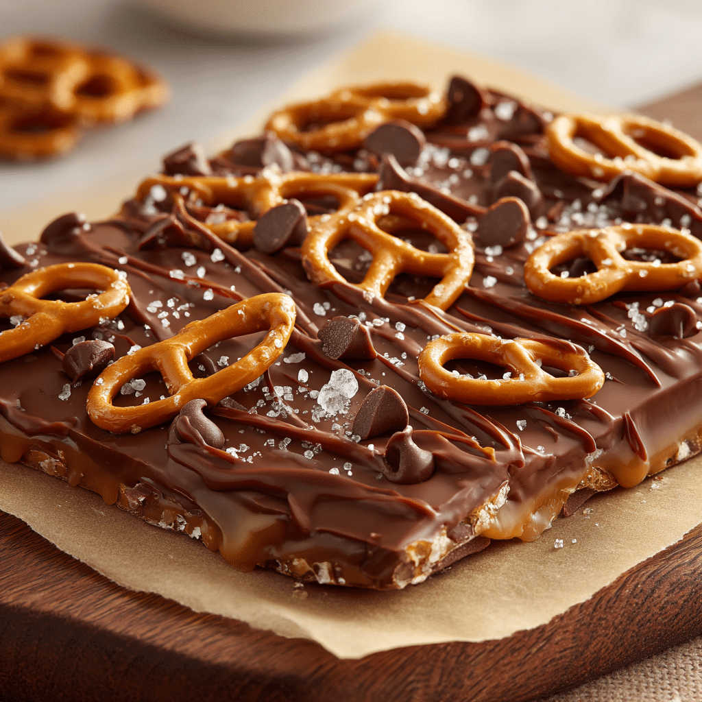 Salted Caramel Pretzel Bark – Quick Holiday Treat 6 Delicious salted caramel pretzel bark with chocolate and pretzel pieces
