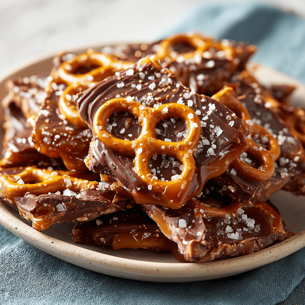 Salted Caramel Pretzel Bark – Quick Holiday Treat 4 Delicious salted caramel pretzel bark with chocolate and pretzel pieces