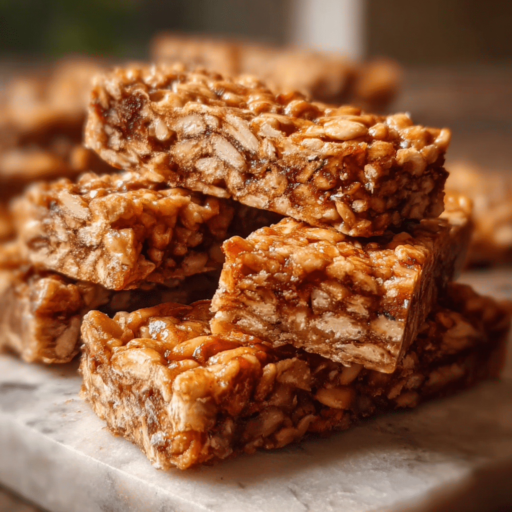 Homemade Apple Cinnamon Granola Bars with oats and dried apples