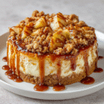 The Best Apple Crumble Cheesecake | Creamy & Crunchy Dessert 7 apple crumble cheesecake with a crumbly topping and apple filling