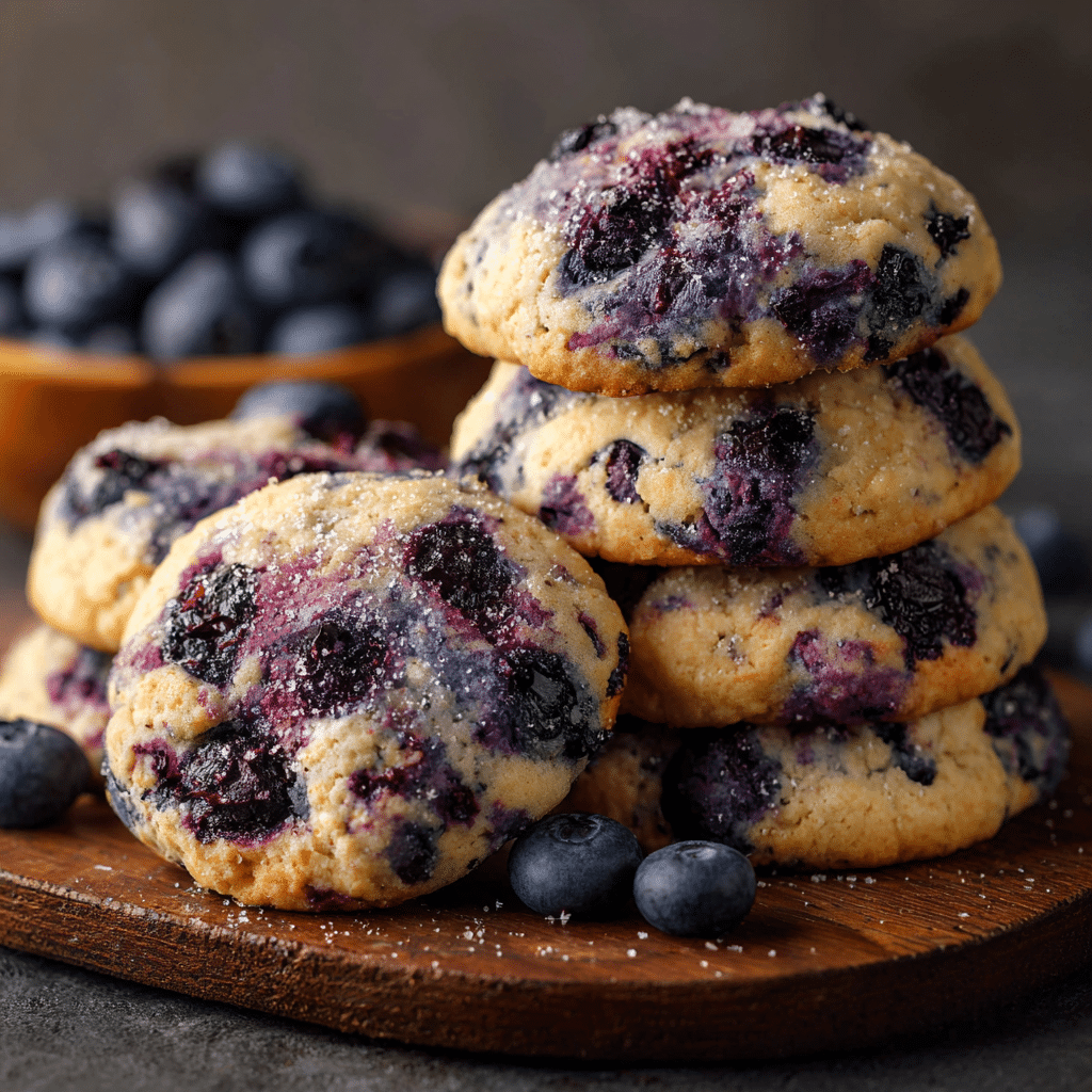 Blueberry Heaven Cookies – A Soft, Sweet Bite of Bliss 6 Delicious Blueberry Heaven Cookies with fresh blueberries and a golden brown crust