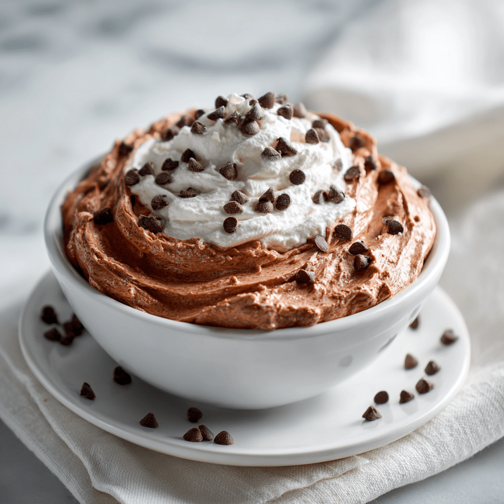 Brownie Batter Dip – No-Bake Dessert for Chocolate Lovers 6 Bowl of creamy brownie batter dip with chocolate sprinkles and dippers