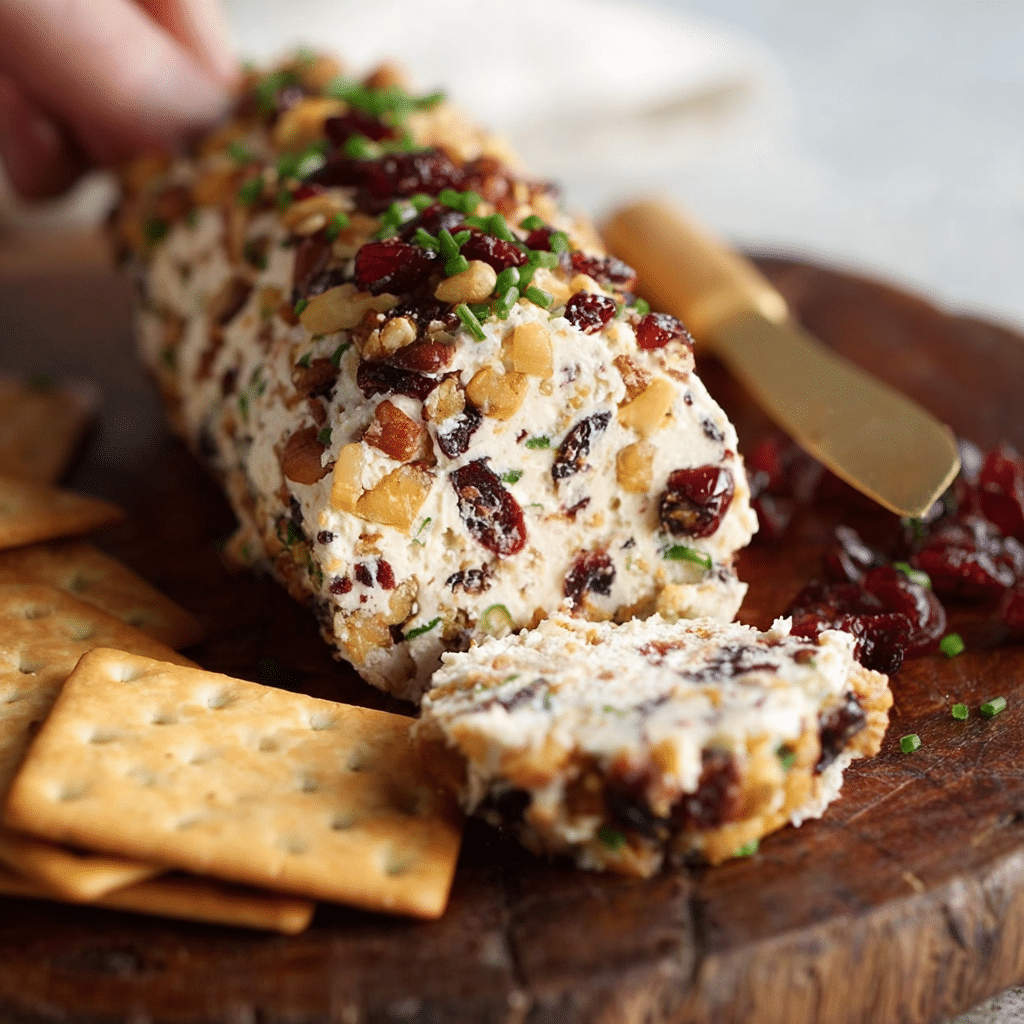 Quick & Easy Cheese Log for Parties (Make-Ahead Snack) 6 Delicious easy cheese log appetizer ready to serve at a party