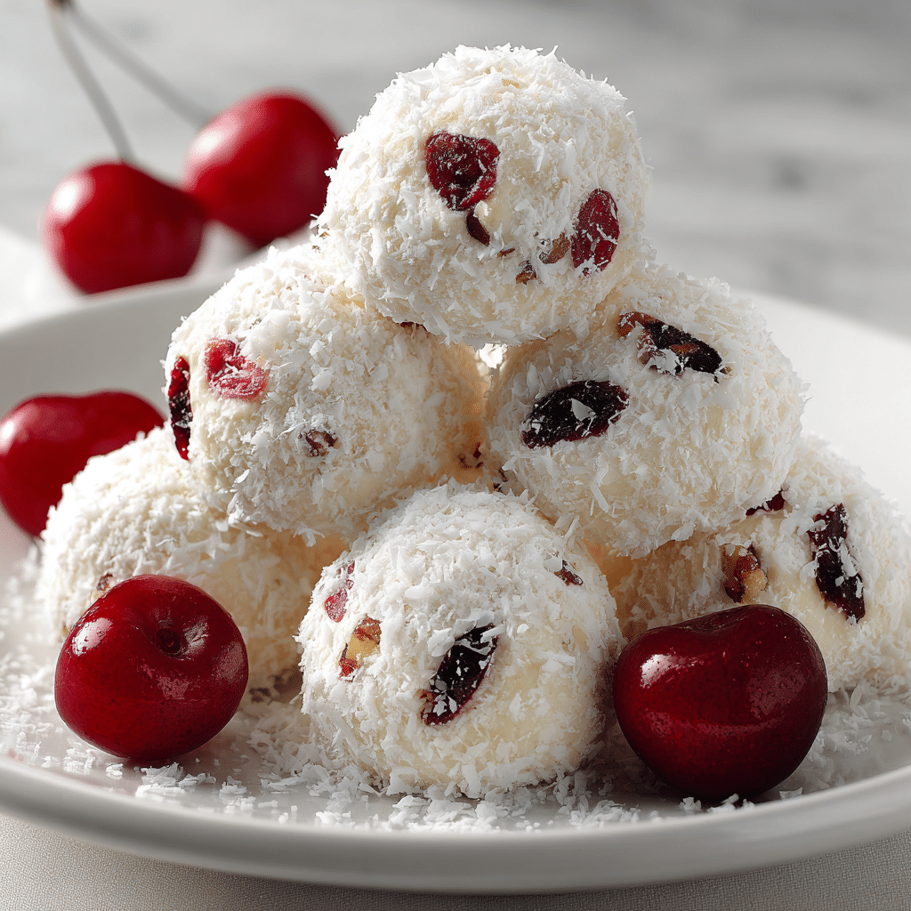 Easy Cherry Snowball Cookies – A Fun Holiday Treat for All Occasions 6 Delicious Cherry Snowball Cookies topped with powdered sugar
