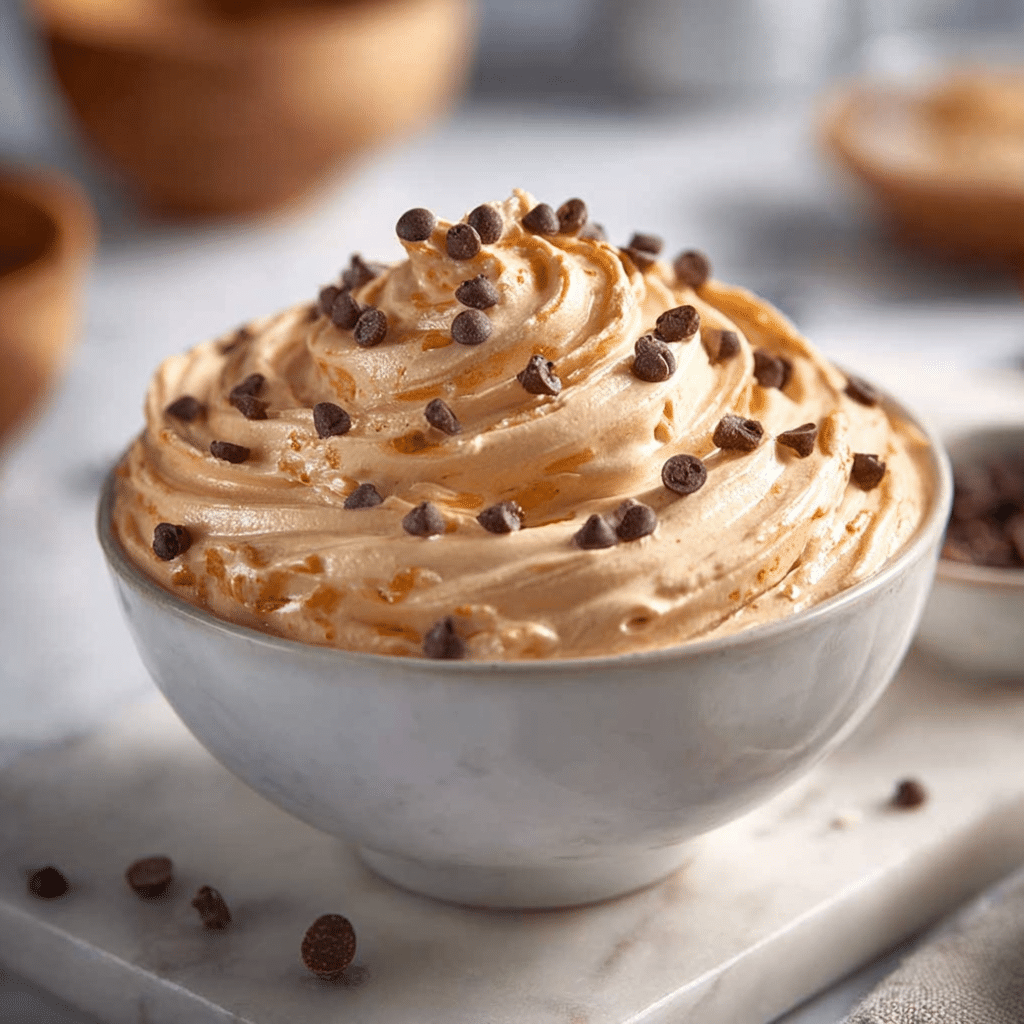 Cottage Cheese Peanut Butter Mousse – Easy High-Protein Dessert Recipe 6 Cottage Cheese Peanut Butter Mousse dessert topped with chocolate