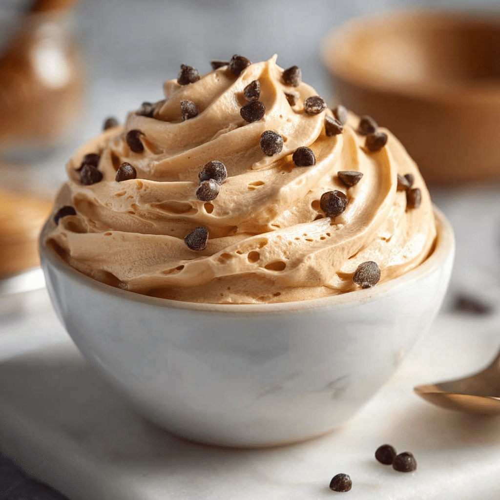 Cottage Cheese Peanut Butter Mousse – Easy High-Protein Dessert Recipe 5 Cottage Cheese Peanut Butter Mousse dessert topped with chocolate