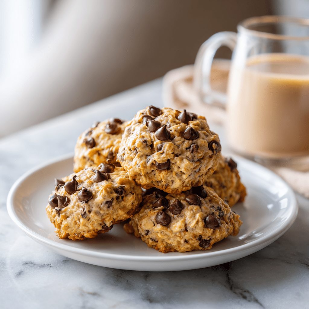 Cottage Cheese Protein Cookies – Easy, Healthy & Delicious 4 Delicious protein-packed cottage cheese cookies on a plate.