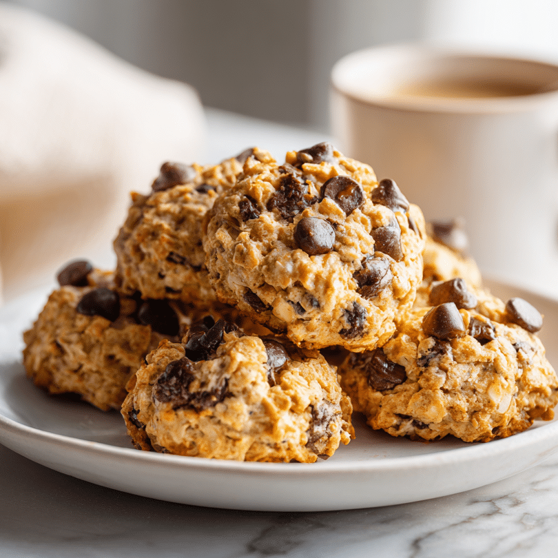 Cottage Cheese Protein Cookies – Easy, Healthy & Delicious 5 Delicious protein-packed cottage cheese cookies on a plate.