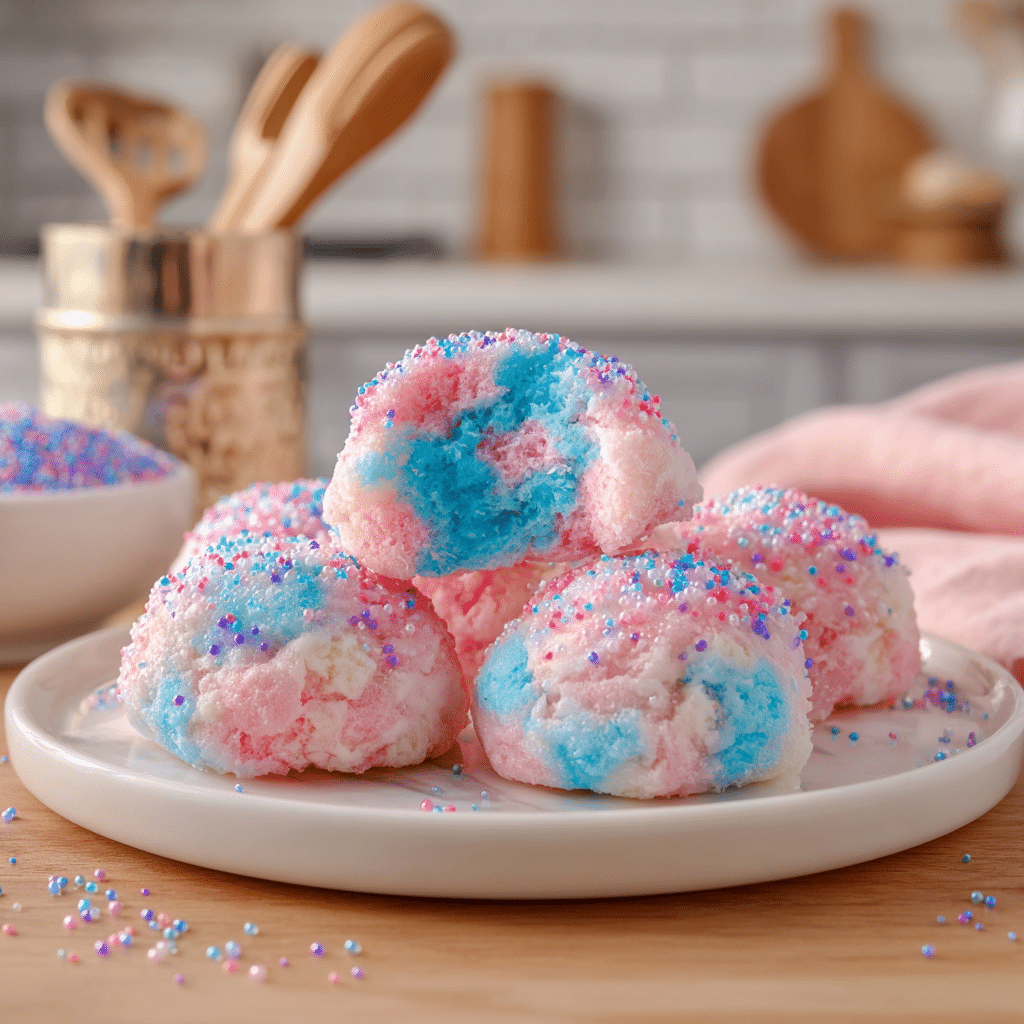 Cotton Candy Cloud Bites Recipe – Soft, Colorful, and Irresistibly Sweet 4 Cotton Candy Cloud Bites - fluffy and sweet treats that look like delightful clouds.