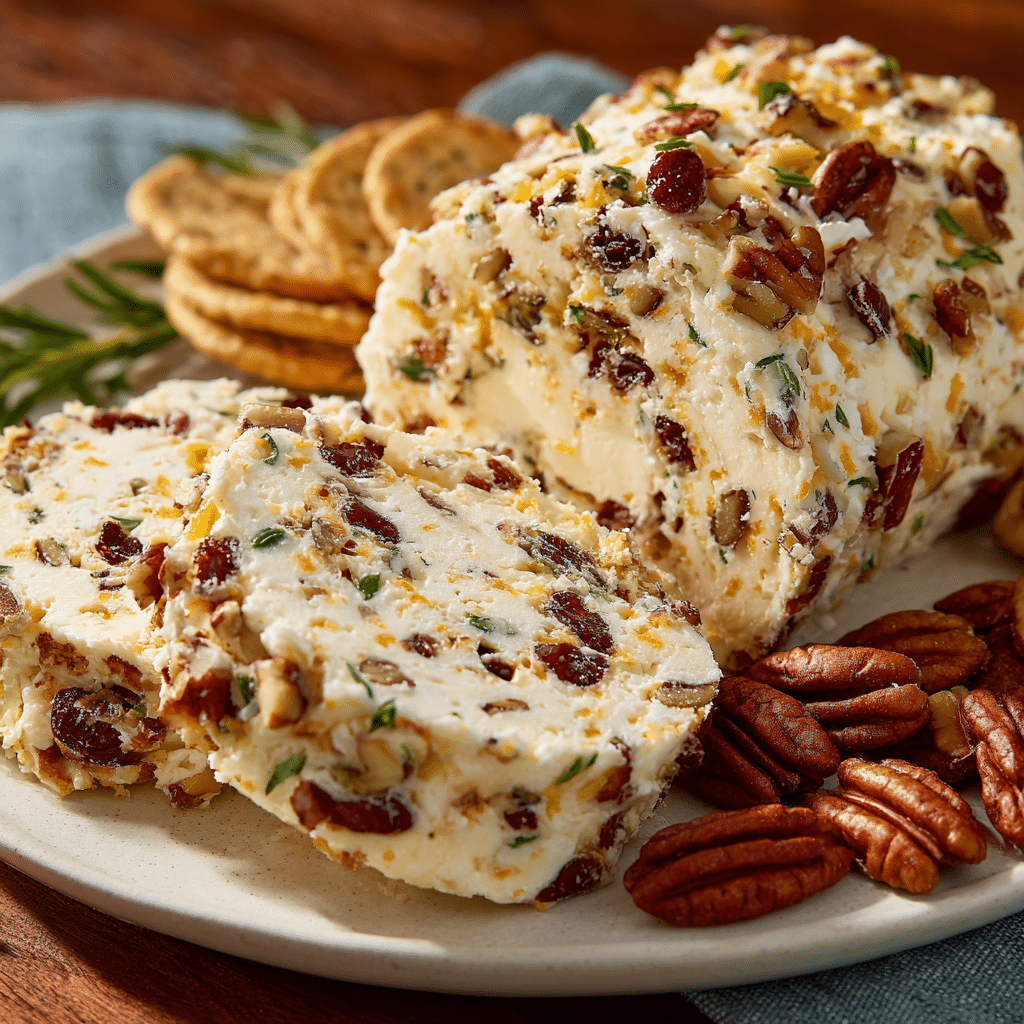 Quick & Easy Cheese Log for Parties (Make-Ahead Snack) 4 Delicious easy cheese log appetizer ready to serve at a party