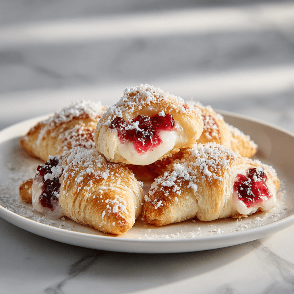 Easy Cranberry Cream Cheese Crescent Bites | Festive Snack Recipe 4 Cranberry Cream Cheese Crescent Bites ready to serve on a festive platter.