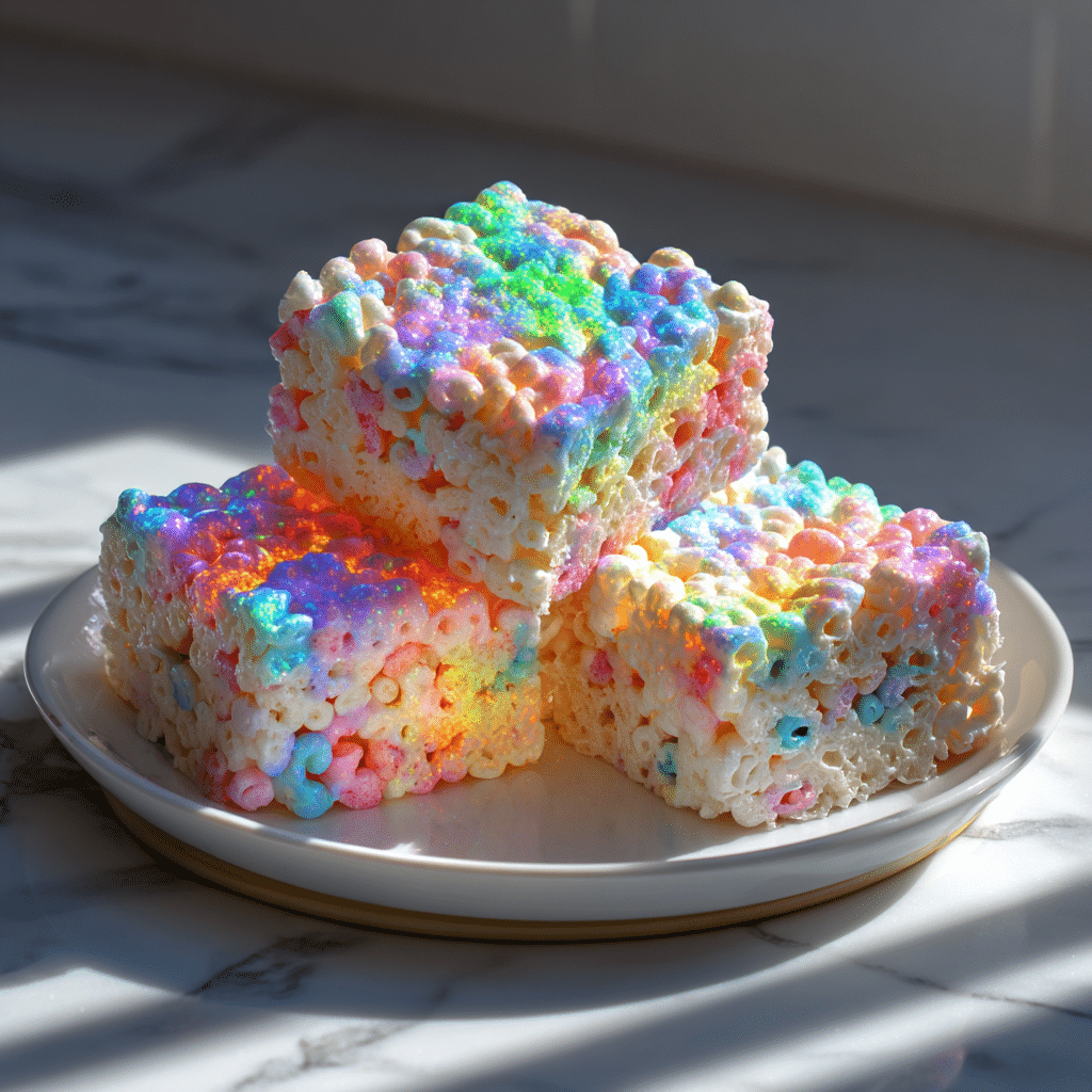 Glow in the Dark Rice Krispies Treats – Fun, Easy, and Perfect for Parties! 6 A delicious plate of glow in the dark rice krispies treats glowing under blacklight.