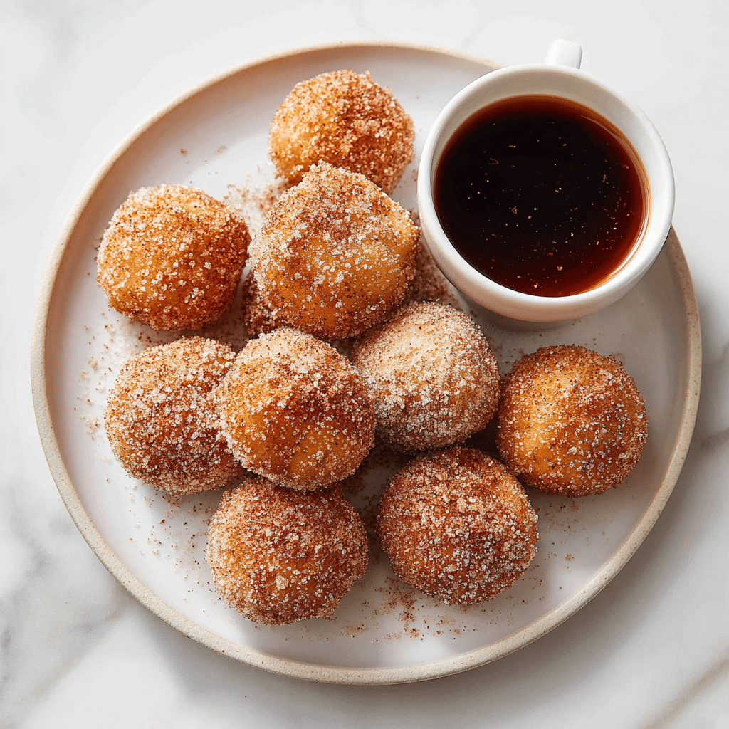 Air Fryer Churro Bites Recipe: Crispy, Sweet & Perfectly Healthy 6 Healthy air fryer churro bites served on a plate with cinnamon sugar