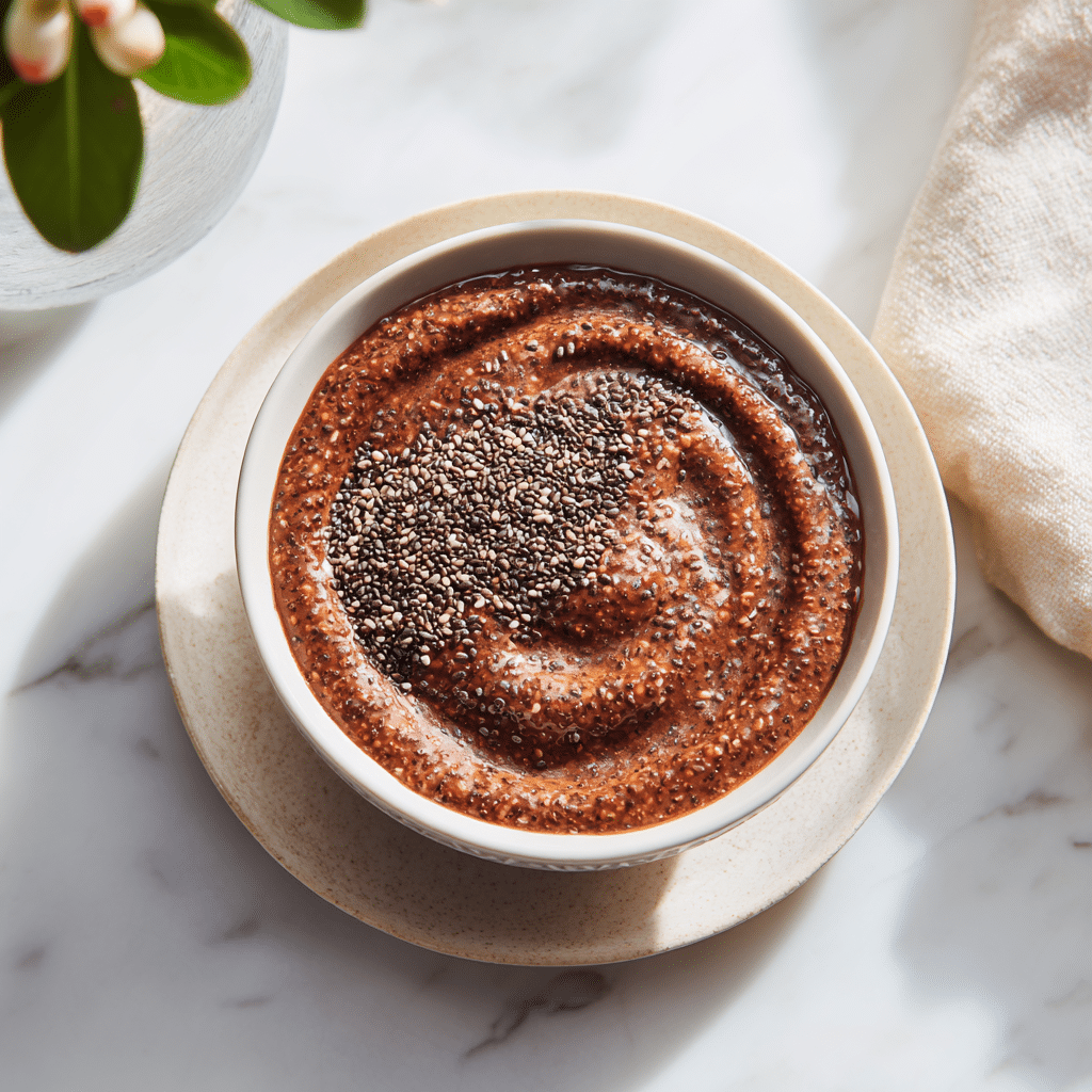 High Protein Chocolate Chia Seed Pudding – Easy, Healthy, and Delicious! 5 High protein chocolate chia seed pudding topped with berries and nuts
