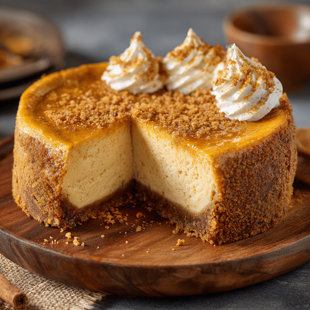 High Protein Cottage Cheese Pumpkin Cheesecake 6 High protein cottage cheese pumpkin cheesecake topped with whipped cream and spices