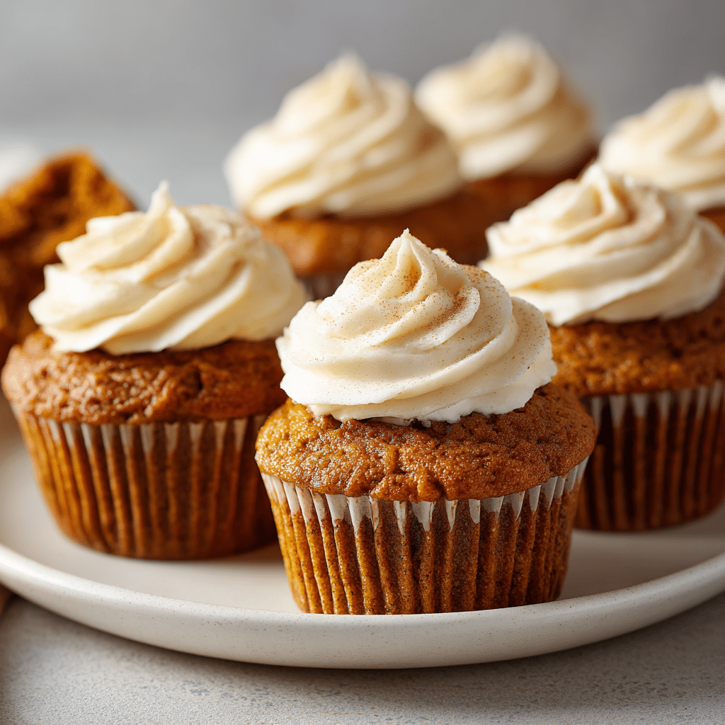 Homemade Pumpkin Cupcakes Recipe – Soft, Spiced & Perfectly Sweet 6 Delicious homemade pumpkin cupcakes topped with cream cheese frosting